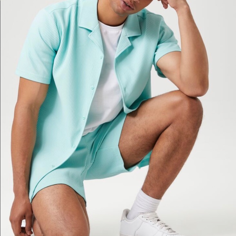 New Forever 21 Mens Green Cabana Lounge Casual Short Set S